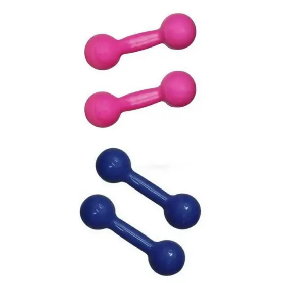 Halteres Emborrachados 1kg + 2kg Rosa e Azul: Treino Completo Profissional e Fitness