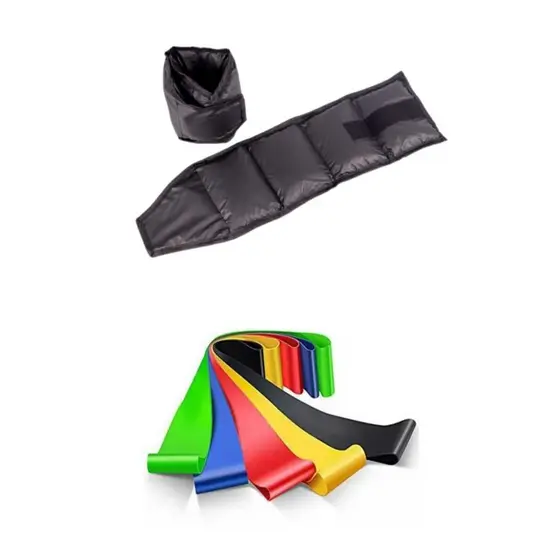 Par Caneleira Preta 2kg + Mini Band Colorido | Treino Intenso de Pernas, Glúteos e Abdômen