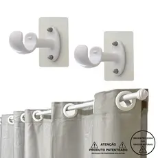 Suporte Cortina Adesivo Varão Até 28mm Exclusivo Par 2 Peças 10kg Varias Cores