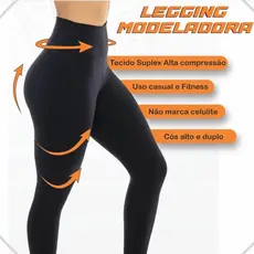 Calça Legging Suplex Cós Alto Zero Transparencia