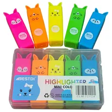 Caneta Marca Texto Tons Neon Kit 5 Uni Pero Criativo Mini