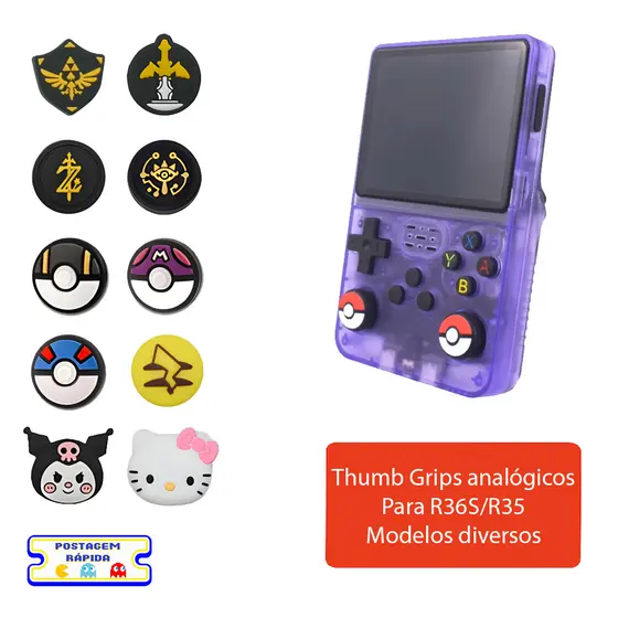 Grip Thumb Stick R36S Anbernic Powkiddy Retroid Silicone Antiderrapante Par