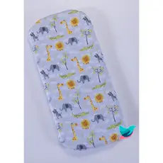 Colchão oval para carrinho moisés Safari Cinza - Colchonete para carrinho de bebe Safari Cinza Menino