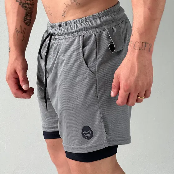 Bermuda de Compressão Masculina Treino com Forro Duplo Kong