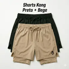 Shorts Fitness Masculino com Forro Duplo e Bolso para Celular Kong
