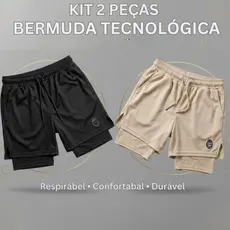 kit 2 Bermuda 2 em 1 de Compressão Masculina Kong - Treinos - Corridas - Academia - Lutas