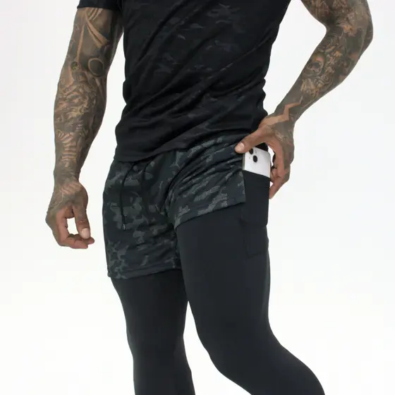 Calça Corrida de Compressão 2 em 1 Masculina
