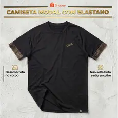 Camiseta Masculina Premium Max Tiger Slim Cotton Elastano Raglan Bordada Academia Casual Fitness