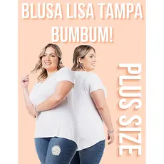 Blusa Feminina Plus Size Comprida Atrás Tampa Bumbum Básica Lisa Para Dia a Dia Treino Academia