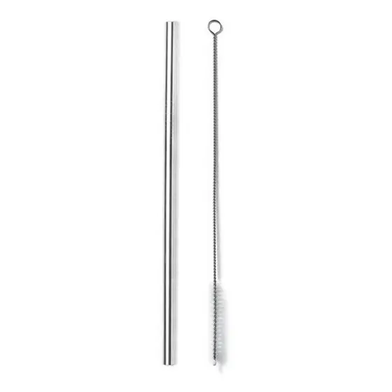 Canudo E Escovinha De Limpeza De Aço Inox Reutilizável