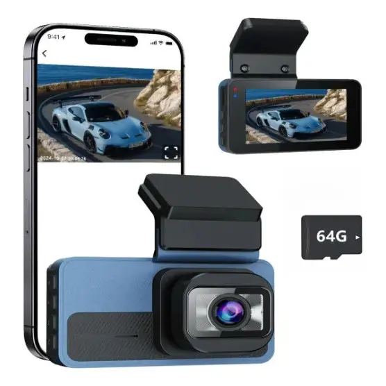 Câmera Veicular Automotiva App Carro Noturna Gps Hd 4k 64gb