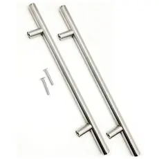 Puxador Haste Inox Tubular Escovado 224mm + Parafusos Móveis