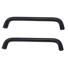 Kit 02 Puxadores Alça Trave Preto Fosco 96mm Portas Armários