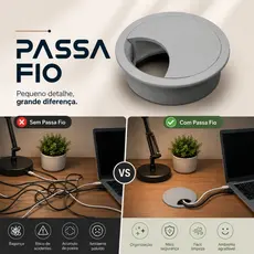 Kit 02 Passa fio e Cabo Pequeno e Grande 45mm ou 59mm Móveis