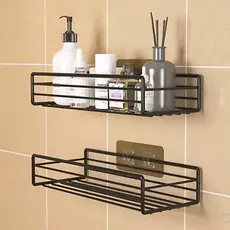 Suporte Prateleira Organizador para parede de Metal multiuso com Adesivo Cozinha e banheiro