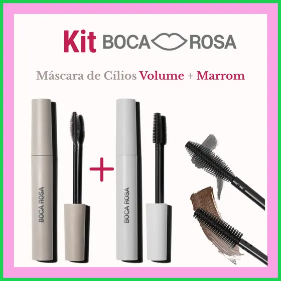 Kit Boca Rosa | Máscara de Cílios Volume + Máscara Marrom – Lançamento Oficial
