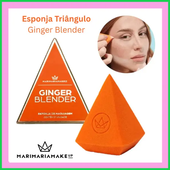 Esponja Pirâmide Ginger Blender | Mari Maria Makeup | Base Corretivo e Contorno