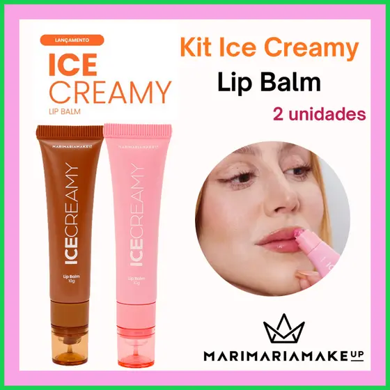 Kit Ice Creamy Lip Balm Mari Maria | Strawberry + Chocolate | Hidratante Labial