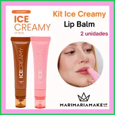 Kit Ice Creamy Lip Balm Mari Maria | Strawberry + Chocolate | Hidratante Labial