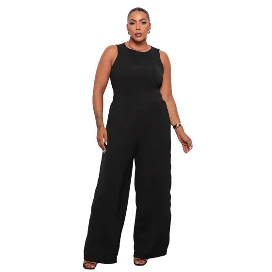 Macacão Feminino Plus Size Longo Social Elegante Duna