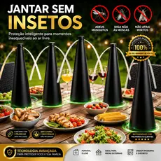 Ventilador Repelente de Mosquitos e Moscas Portátil Silencioso Sem Cheiro para Mesa Área Externa VentoGuard™ 25cm