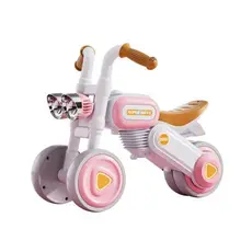 Bike Infantil Vintage Rosa Luz Quatro Rodas Estabilidade Segurança Conforto