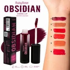 Ruby Rose Batom Líquido Obsidian Creme Lip Hidratante Alta Pigmentação