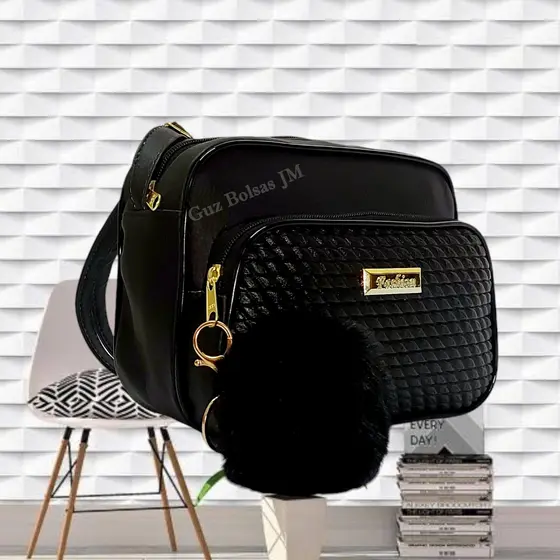 Bolsa Feminina Alça Transversal Com Regulagem Estampa Moderna Linda 3 ZÍPER