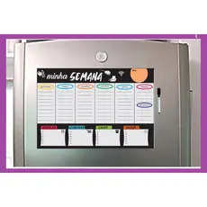 Planner semanal imã de geladeira com caneta escreve e apaga 30,2 X 20,1 cm