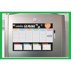 Lousa imã de geladeira Planner semanal magnético 30,5X21,5 cm