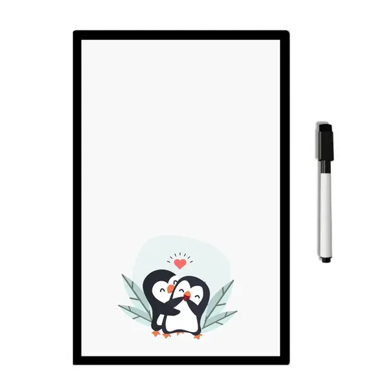 Lousa Quadro Magnético Geladeira Pinguim Ima C/caneta para escrever
