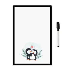 Lousa Quadro Magnético Geladeira Pinguim Ima C/caneta para escrever
