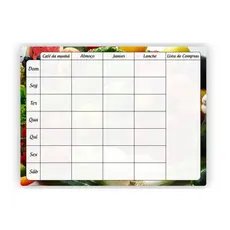 Imã Geladeira Cardápio Semanal Planner Dieta Alimentação Equilibrada