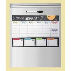 Lousa magnética de geladeira 21x31cm Planejador semanal lista de compras postagem rápida