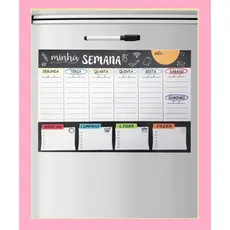 Quadro Magnético para Geladeira Lista de compras Planner recados anotações