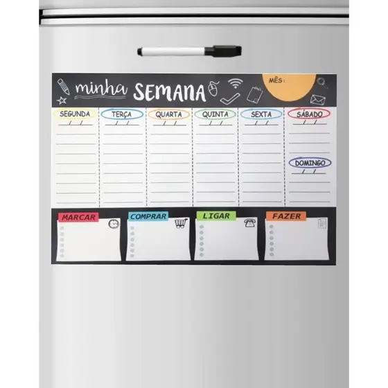Imã magnético Planejador para geladeira anotações Imã 30x20.2 cm