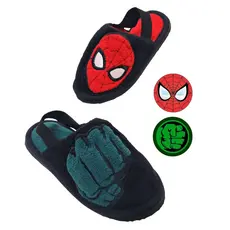 Pantufa Chinelo Infantil Menino Heróis Marvel Antiderrapante Hulk Homem Aranha