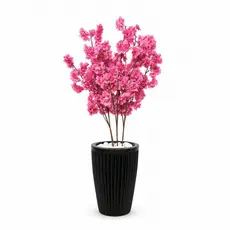 Planta Artificial Cerejeira Vaso Polietileno Preto Enfeite