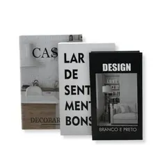 Conjunto de 3 Livros Caixas Decorativas Casa Sala Escritório