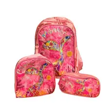 Kit Mochila de Rodinha Infantil Menina Sereia Escolar + Lancheira Térmica + Estojo