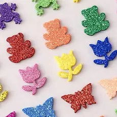 Adesivos Pet Sortidos em Eva com Glitter para Banho e Tosa 2,5 cm