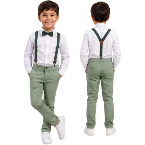 Roupa menino batizado conjunto completo camisa manga longa e manga curta calça skiny infantil suspensório gravata