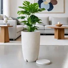 Vaso Polietileno Para Plantas Jardim Sala Luxo Cone Bojo 1 Com Prato, ideal para sala, escritório e área externas