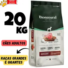Ração Bionatural 20kg Cães Adultos Raças Grandes e Gigantes Sabor Cordeiro