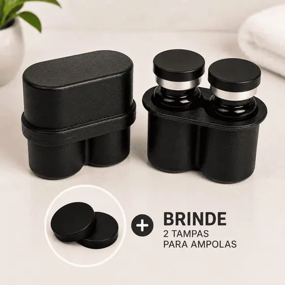 Porta Ampola Duplo 3ml - Peptídeos Organizador Compacto Resistente + 2 Tampas Brinde