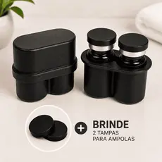 Porta Ampola Duplo 3ml - Peptídeos Organizador Compacto Resistente + 2 Tampas Brinde