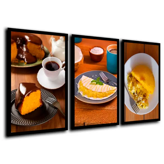 Quadros Decorativos Bolo Café Cuscuz Tapioca