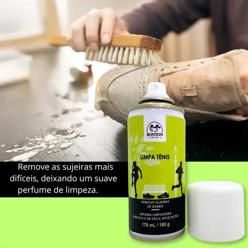 Espuma Incolor Limpa Tênis 170ml Spray Fácil Higienização Remove Sujeiras Difíceis
