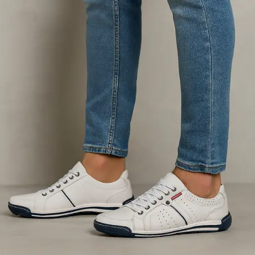 Sapatênis Tênis Couro Natural Linha Conforto Reverso - 3019 - Branco