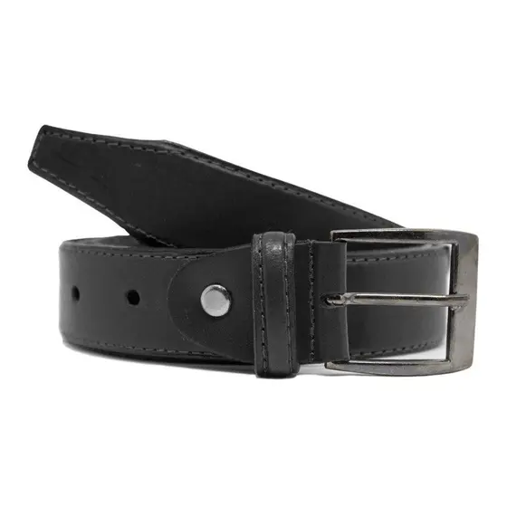 Cinto Masculino Em Couro Legítimo Fivela Escovada Rca - 601 - Preto